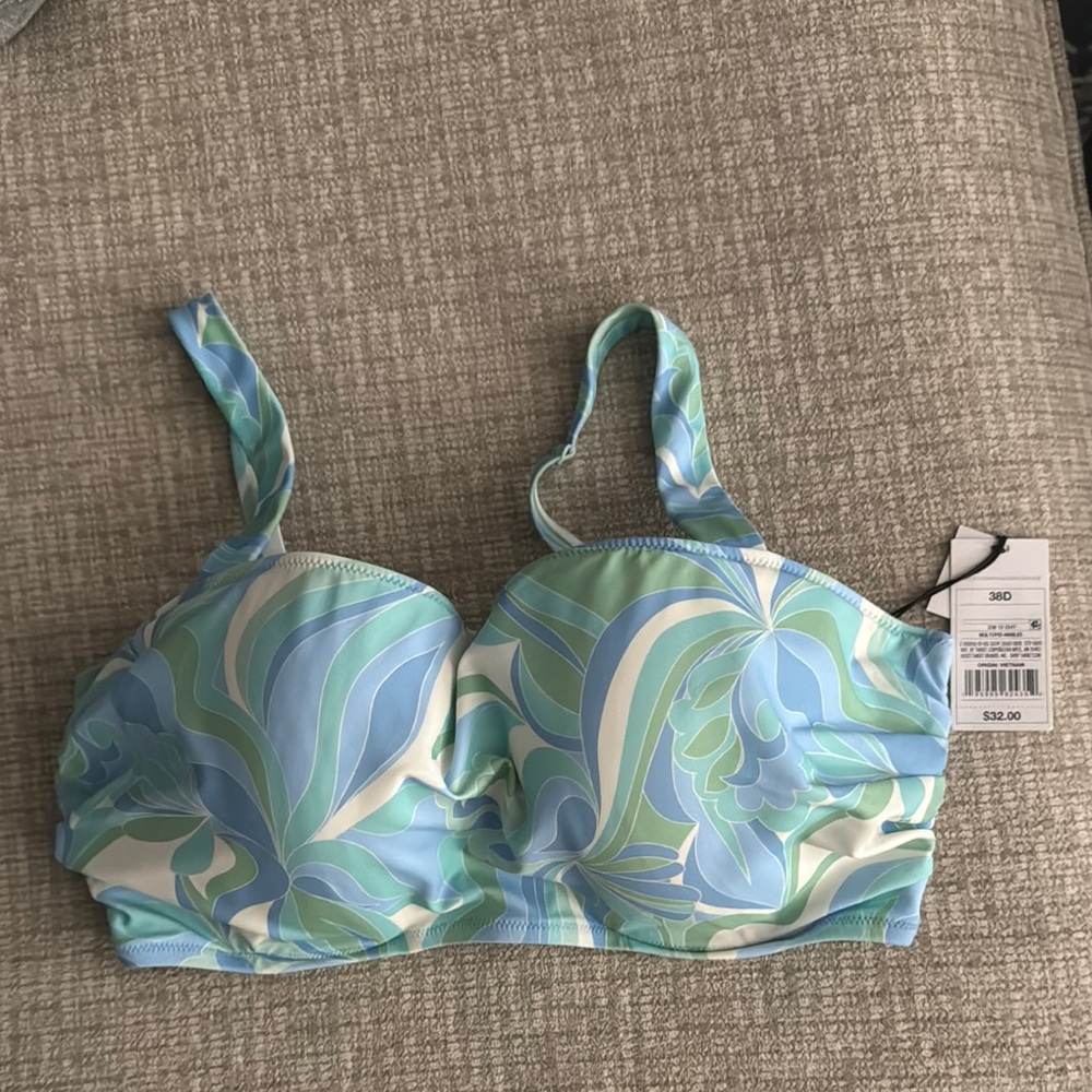 Shade & Shore Blue Green Bikini Top